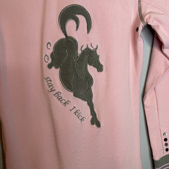 Goode rider Youth Girls Champion Polo Long Sleeve Shirt 12 Pink Equestrian - Picture 7 of 11